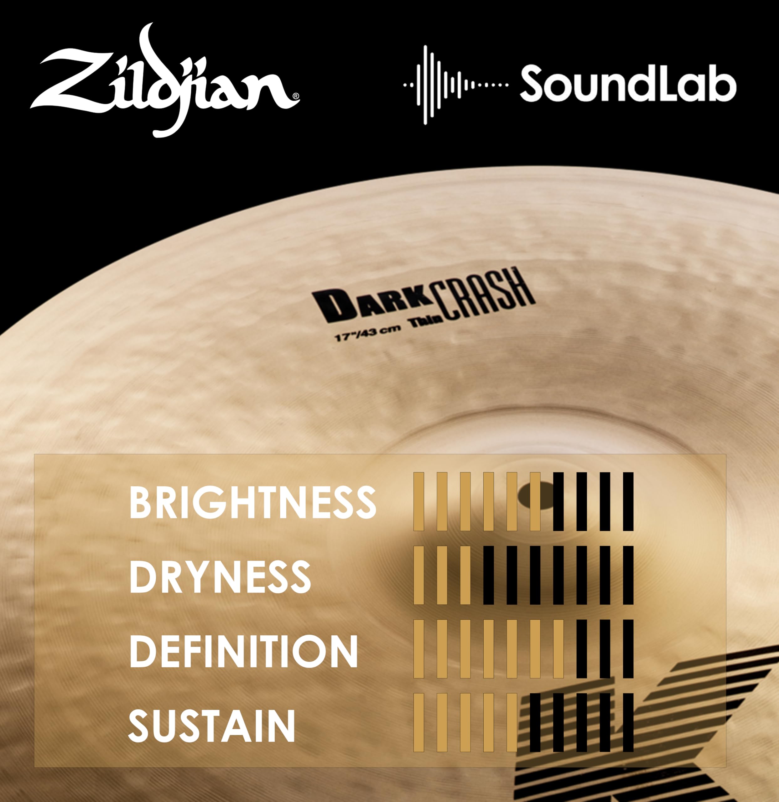 Zildjian K' Dark Crash Thin 17", Traditional Finish - Piatto Crash