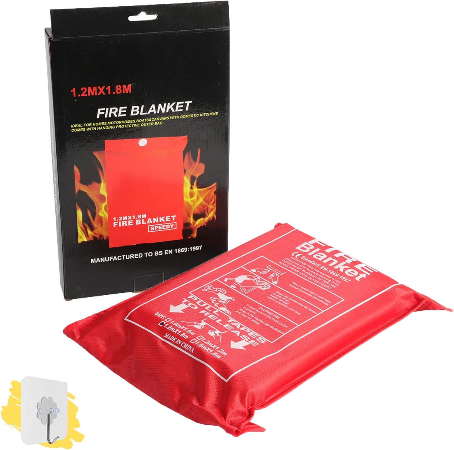 Fire Blankets Emergency for People 47"x71"(XL) +1 Hook