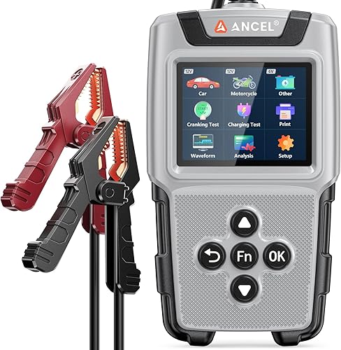 ANCEL BA101 Plus Probador de Batería de Auto 6V 12V, Probador de Carga 20-2000 CCA, Analizador Digital de Alternador Automotriz, Herramienta de