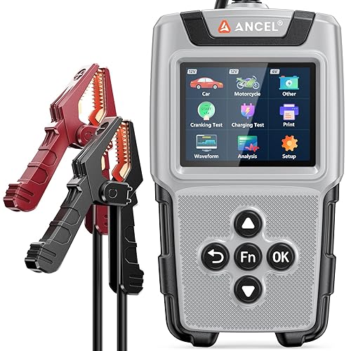 ANCEL BA101 Plus - Probador de batería de automóvil de 6 V y 12 V, analizador digital de alternador automotriz 20-2000 CCA, herramienta de