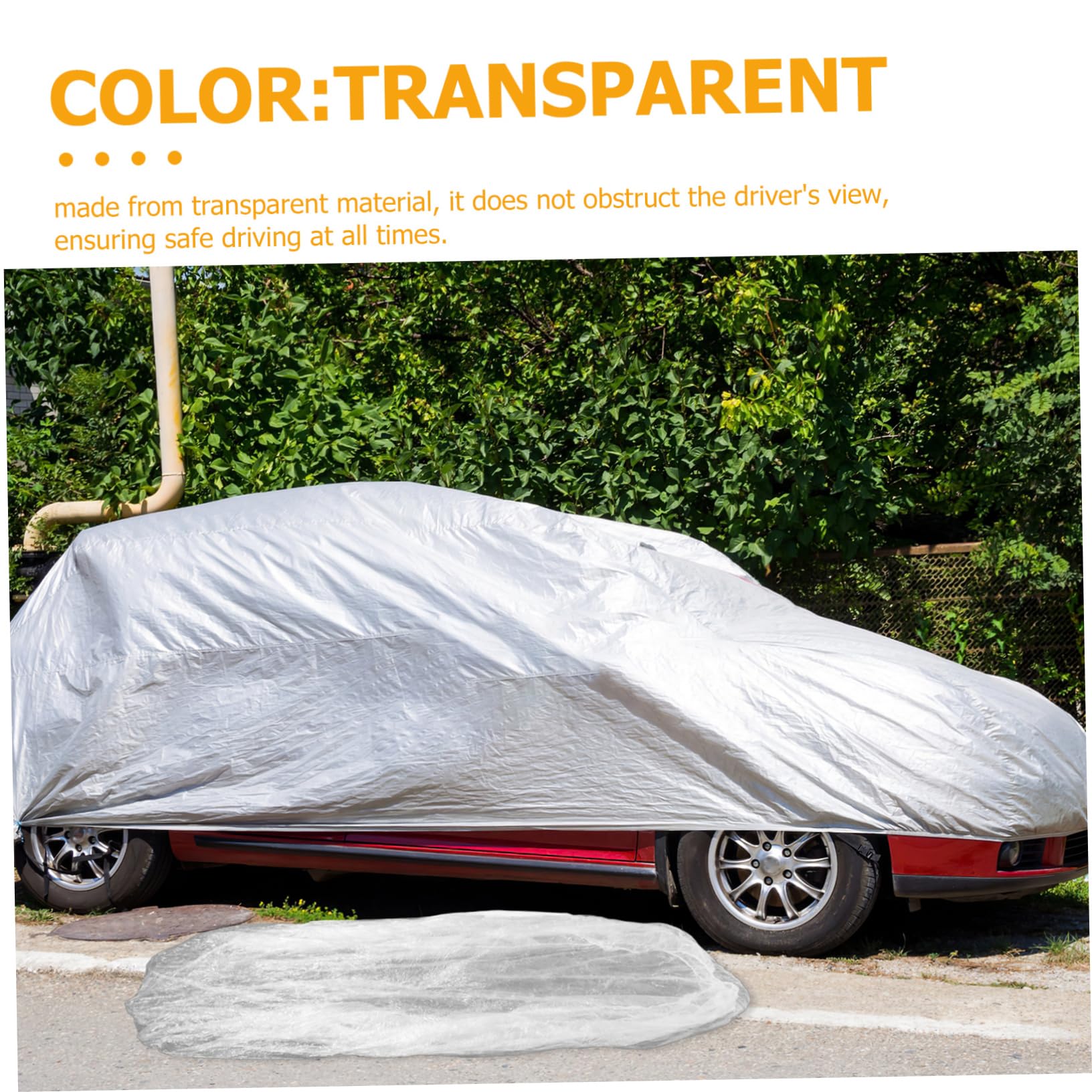 SOLUSTRE Car Safety Cover Easy-on Rainproof Auto Cover Pe Film Car Shield Universal 660x380cm — view 5