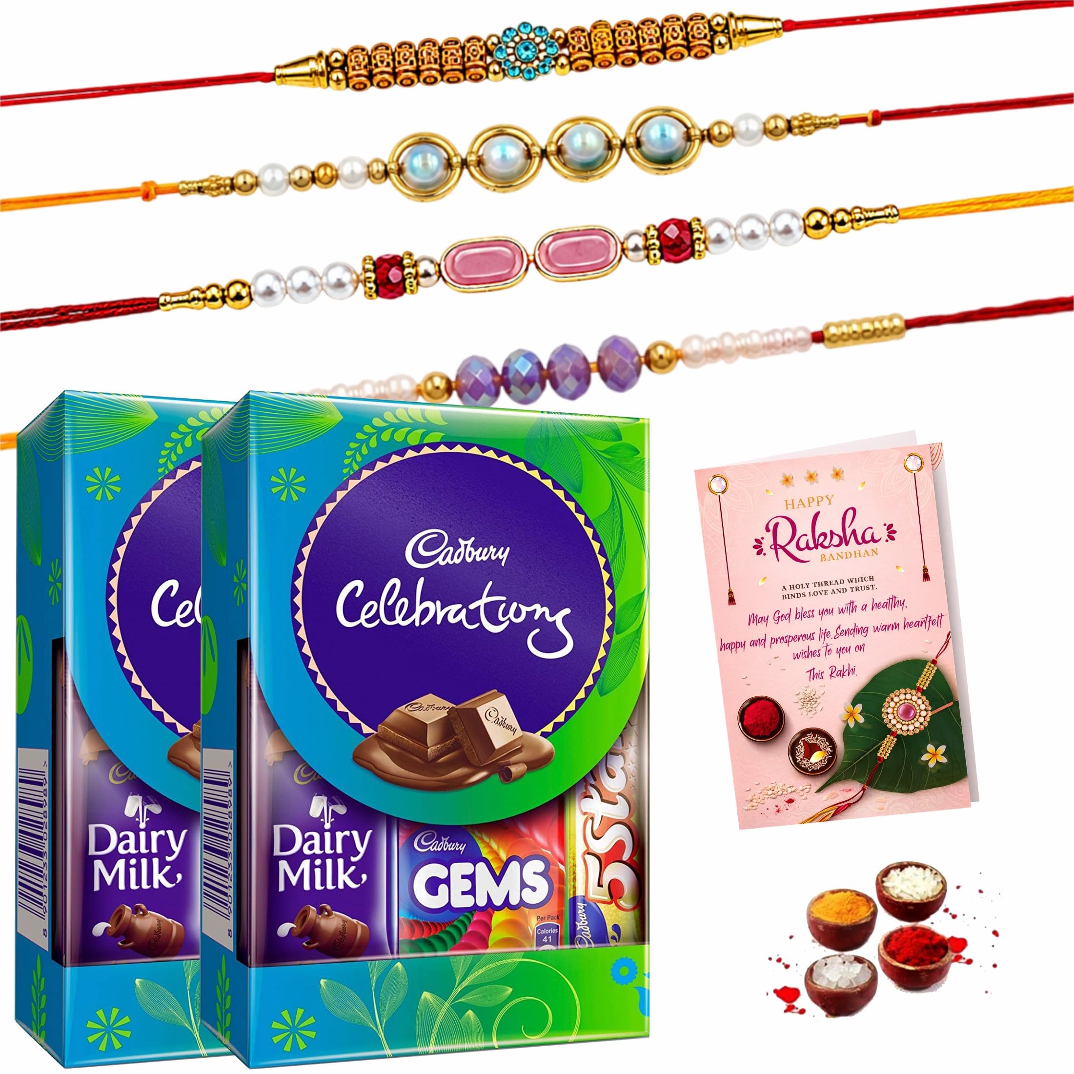 Rakhi with Chocolate Gift for Brother-Combo Pack of 2 Chocolate Box with Set of 4 Dora Rakhi for Brother/Bhai/Bhaiya,Men,Boys with Tikka Set,Rakshabandhan Greeting Card-image-22