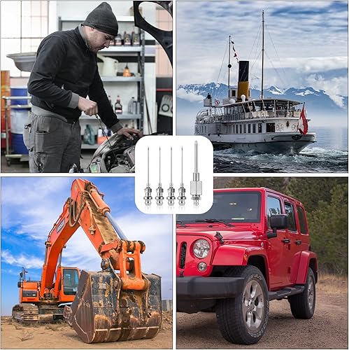 Miniatura 7 de NQEUEPN Kit de 5 boquillas de aguja de grasa, inyector de grasa de acero endurecido, tapa de aguja, pistola de grasa, herramienta de montaje para