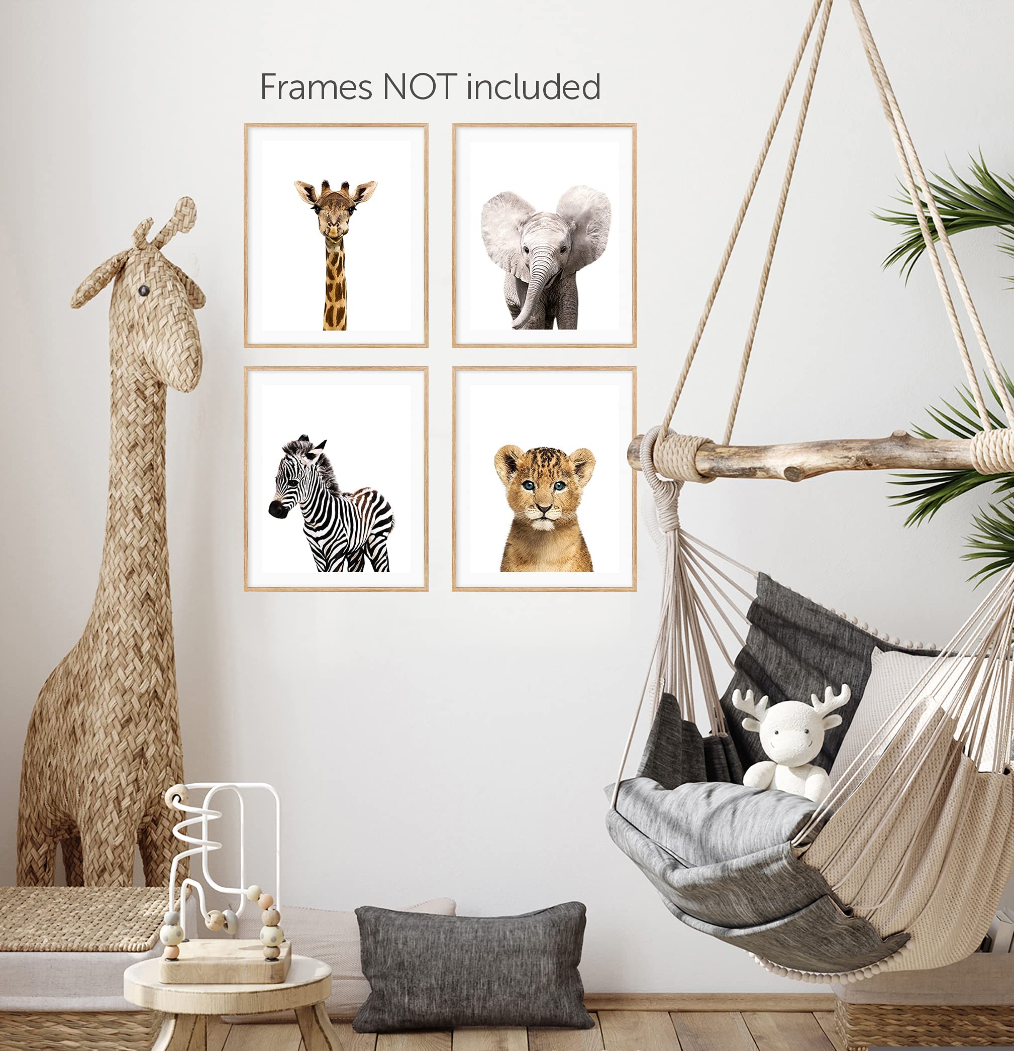 Designs by Maria Posters Safari Baby Animals Nursery Decor Art Set of