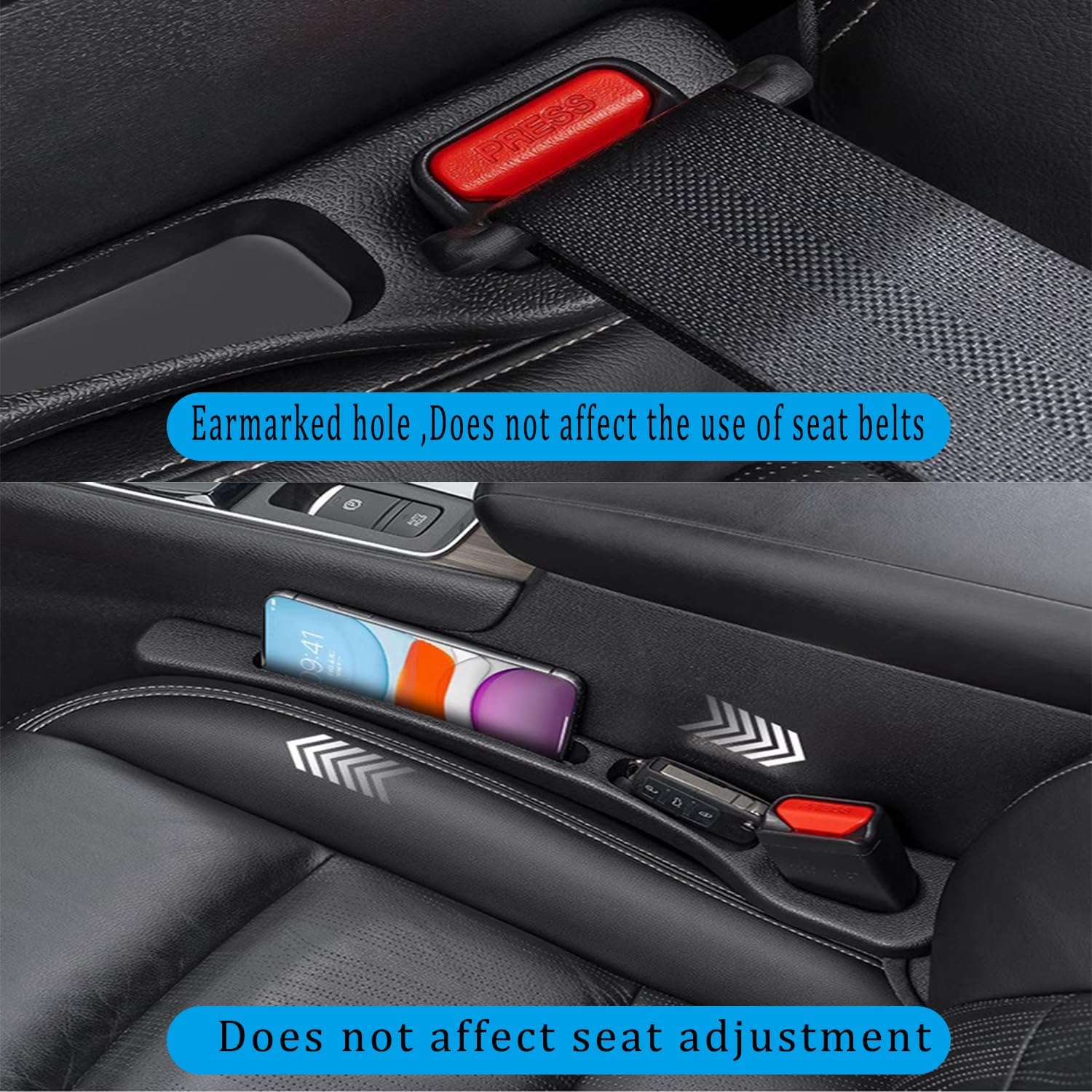 2 Pcs Universal Car Seat Gap Fillers Vehicle Mounted Gap Leak Proof Filling Strip Car Gap Filler Organizer Car Seat Gap Filler Universal Leakproof For Car Suv Truck image 5