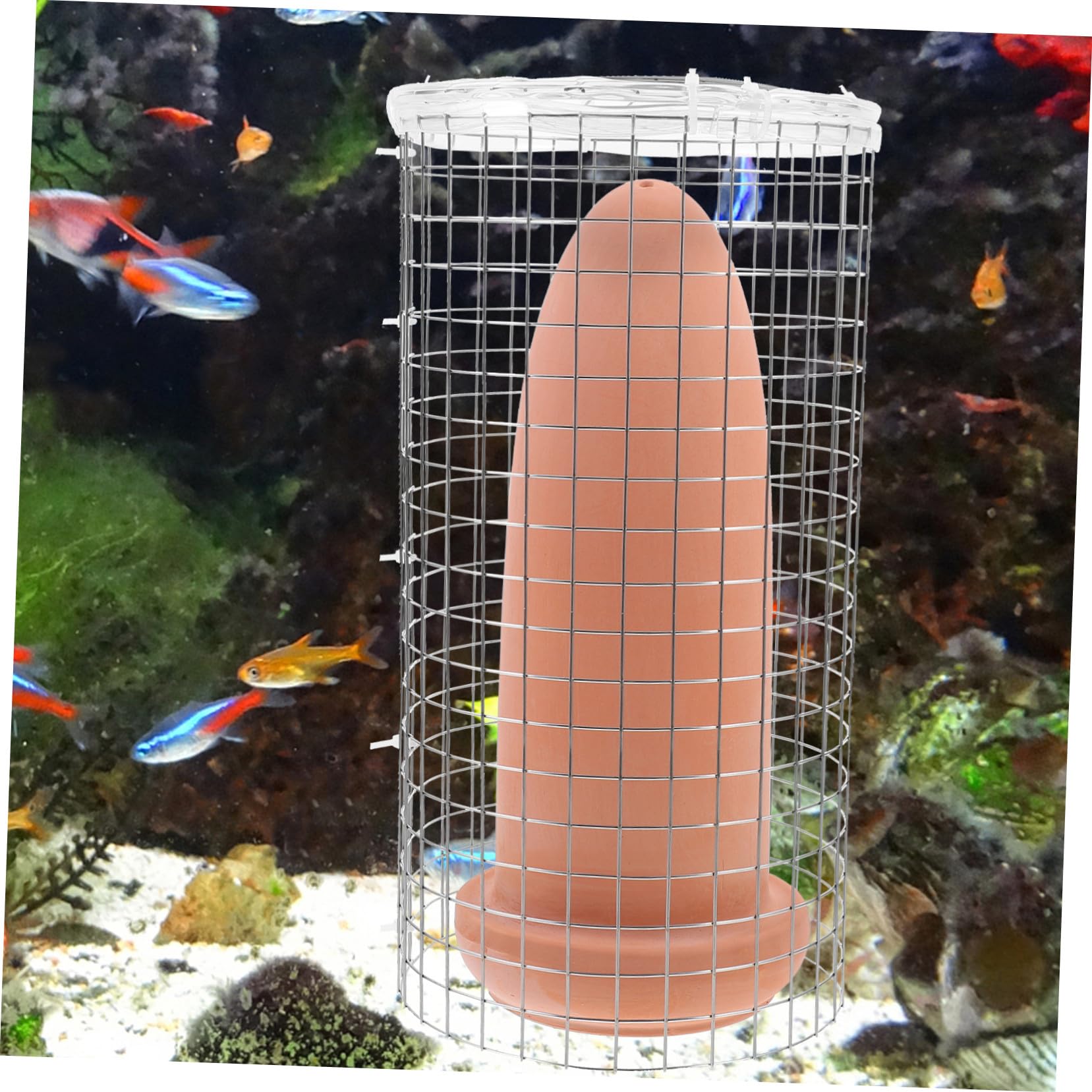 Didiseaon Cono de Cría para Pecera de Arcilla de Cerámica, Cubo de Desove para Peces Ángel y Camarones Adorno para Acuario, Diseño Especial para Reproducción