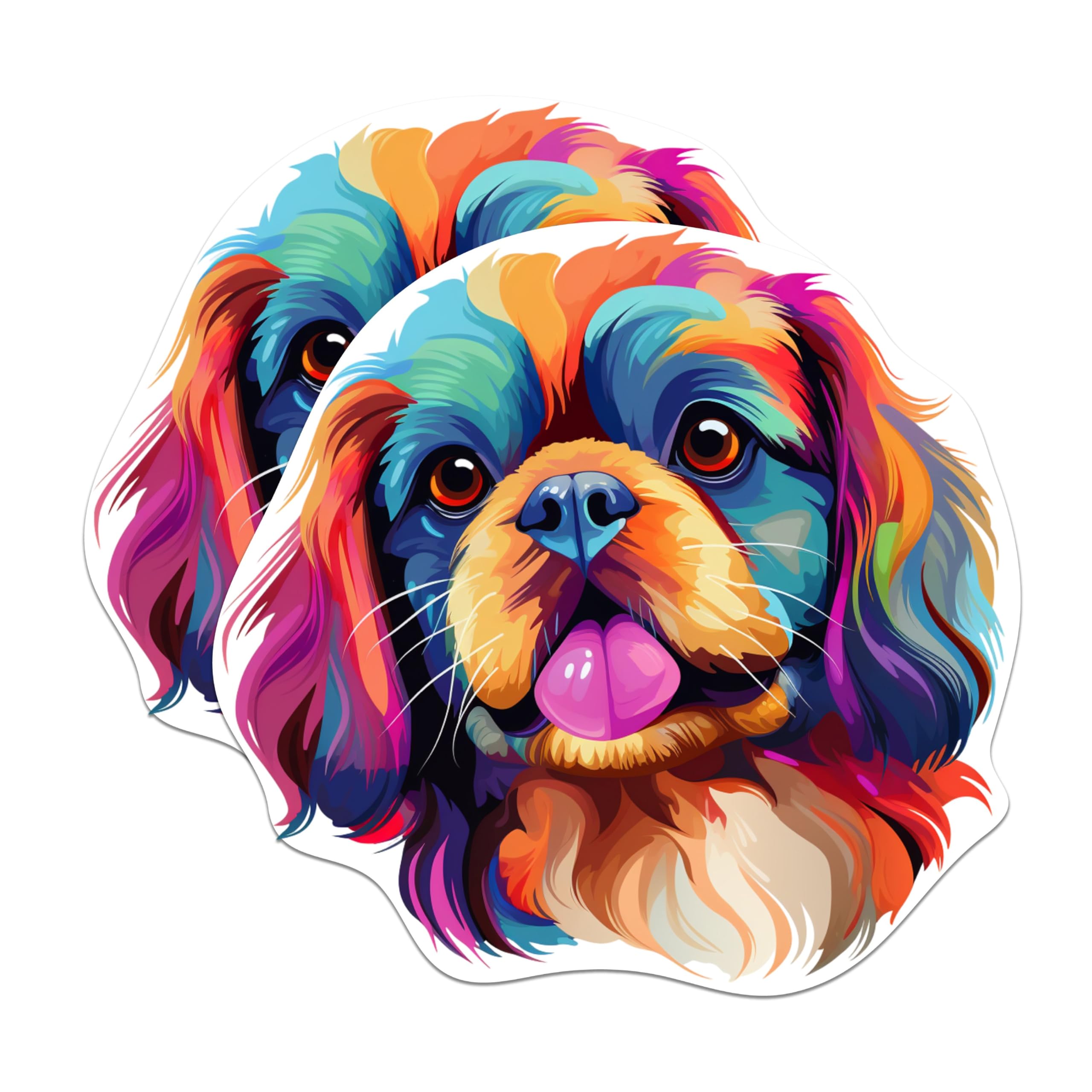 (2 Pack) Pekingese Dog Breed Stickers - 5 Inches On Longest Side - Choose from Over 100 Dog Breeds - for Cars, Trucks, Skateboards, Laptops - Made in USA - BMCS1912