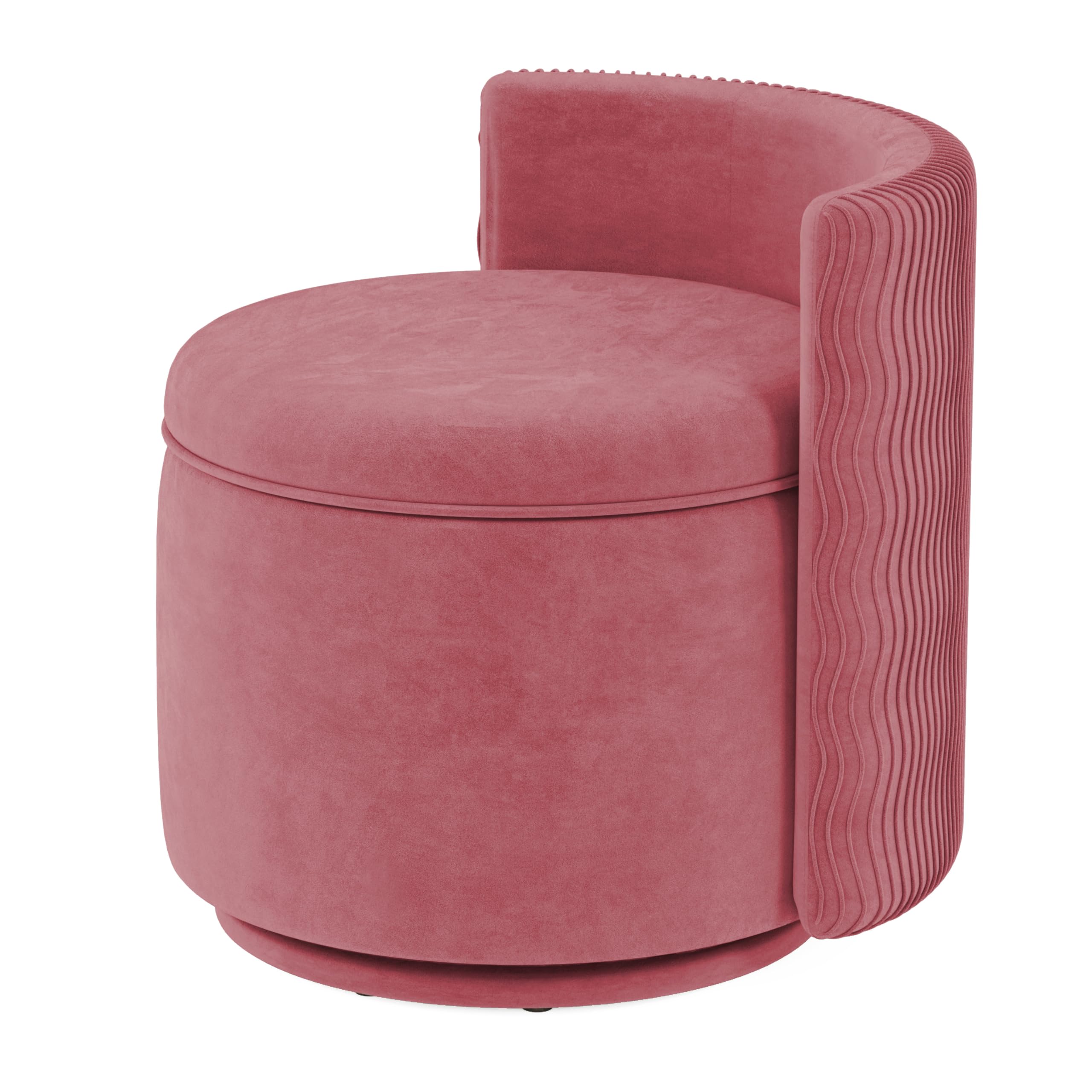 allamazing Velvet Storage Barrel Chair Dusty Rose