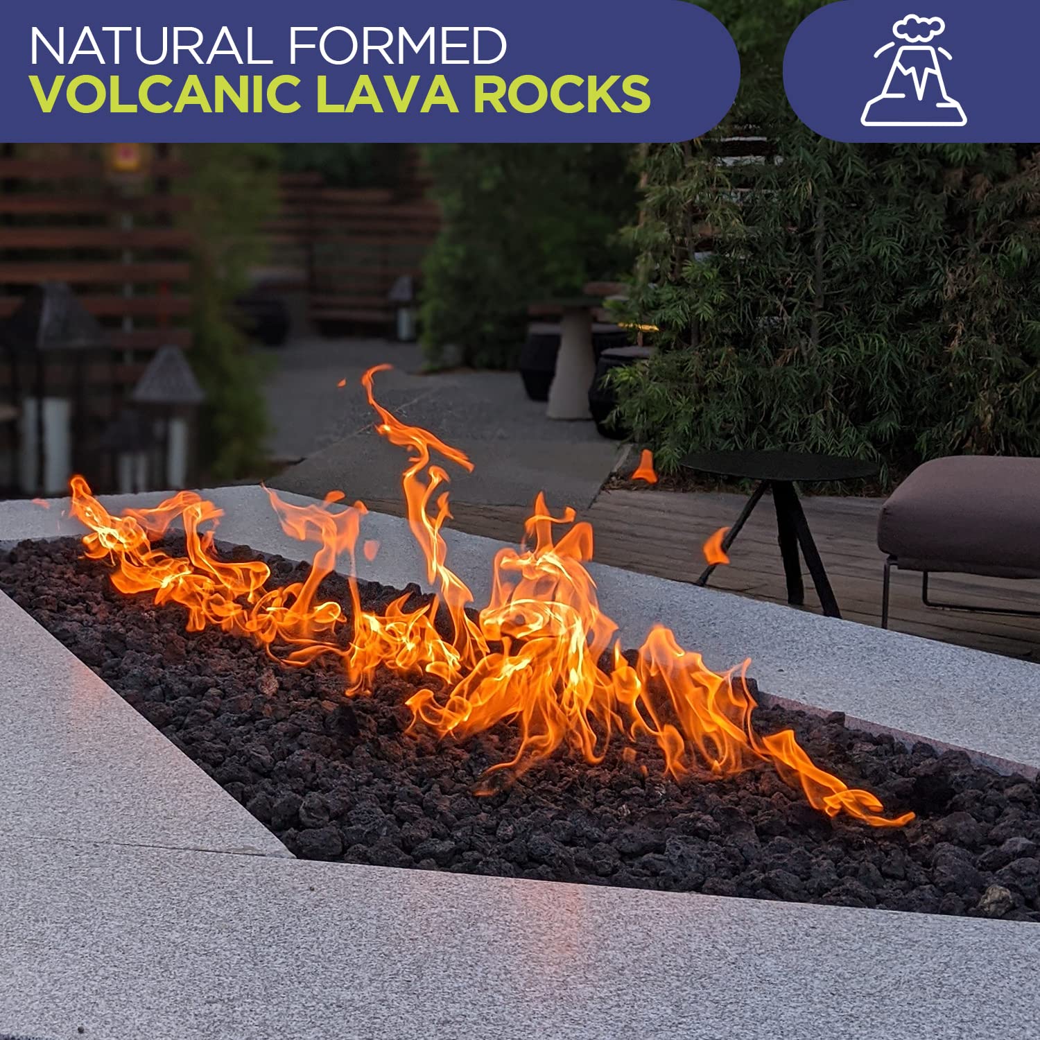 Medium Lava Rocks 10 Pounds by American Fire Glass Volcanic Fire Pit