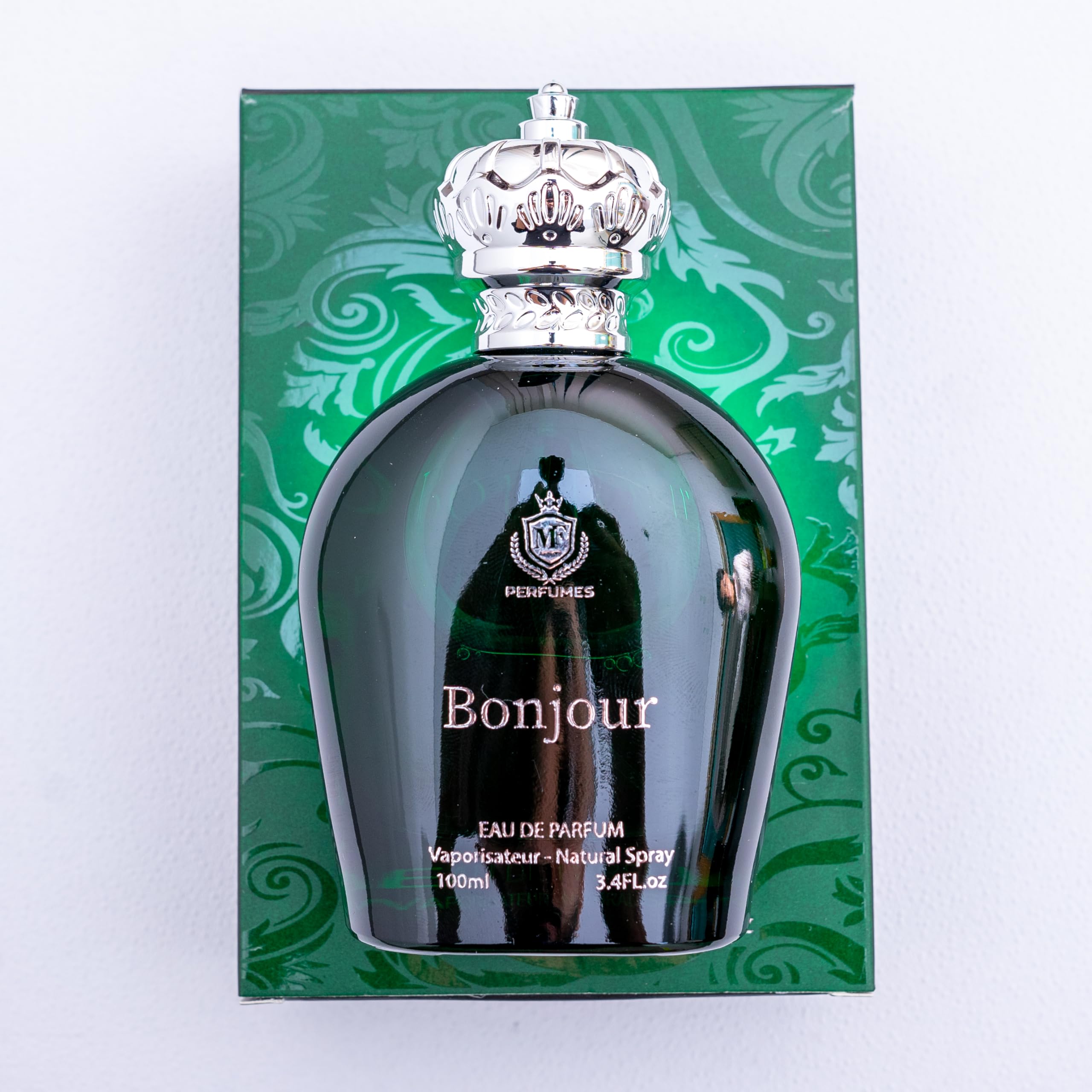 MF LUXURY PERFUMES Bonjour Eau de Parfum Spray, 3.4 fl oz, Green 100ml