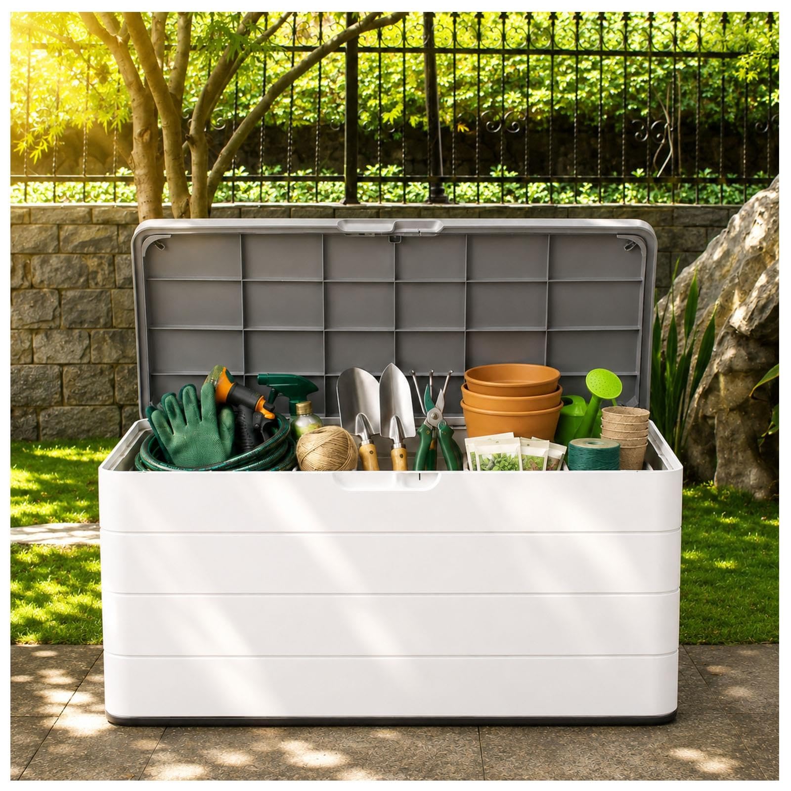 Generisch Wetterfeste HDPE Gartenbox mit Rollen for draußen