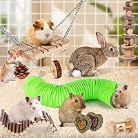 Vista 9 de VESPRO Juguetes de conejo para conejos, juguetes masticables de conejo para dientes, conejito para conejillos de indias, juguetes para masticar