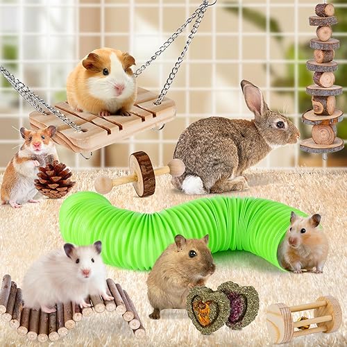 Miniatura 9 de Juguetes de conejo para conejos, juguetes masticables de conejo para dientes, juguetes de conejillo de indias, juguetes para masticar, palitos de