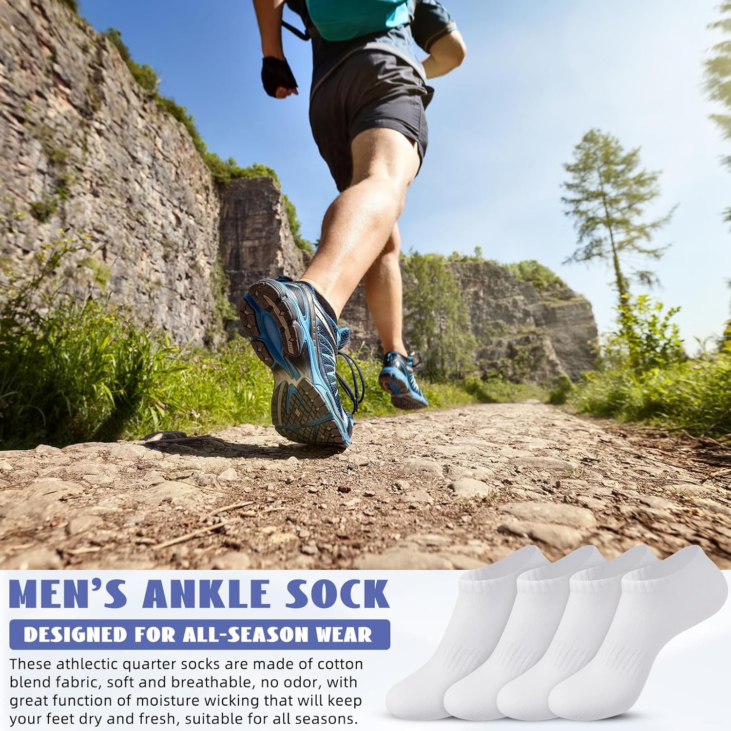 100 Pcs Low Cut Ankle Socks in Bulk for Homeless White Unisex Thin Breathable Socks No Show Anti Slid Athletic Socks - Image 2