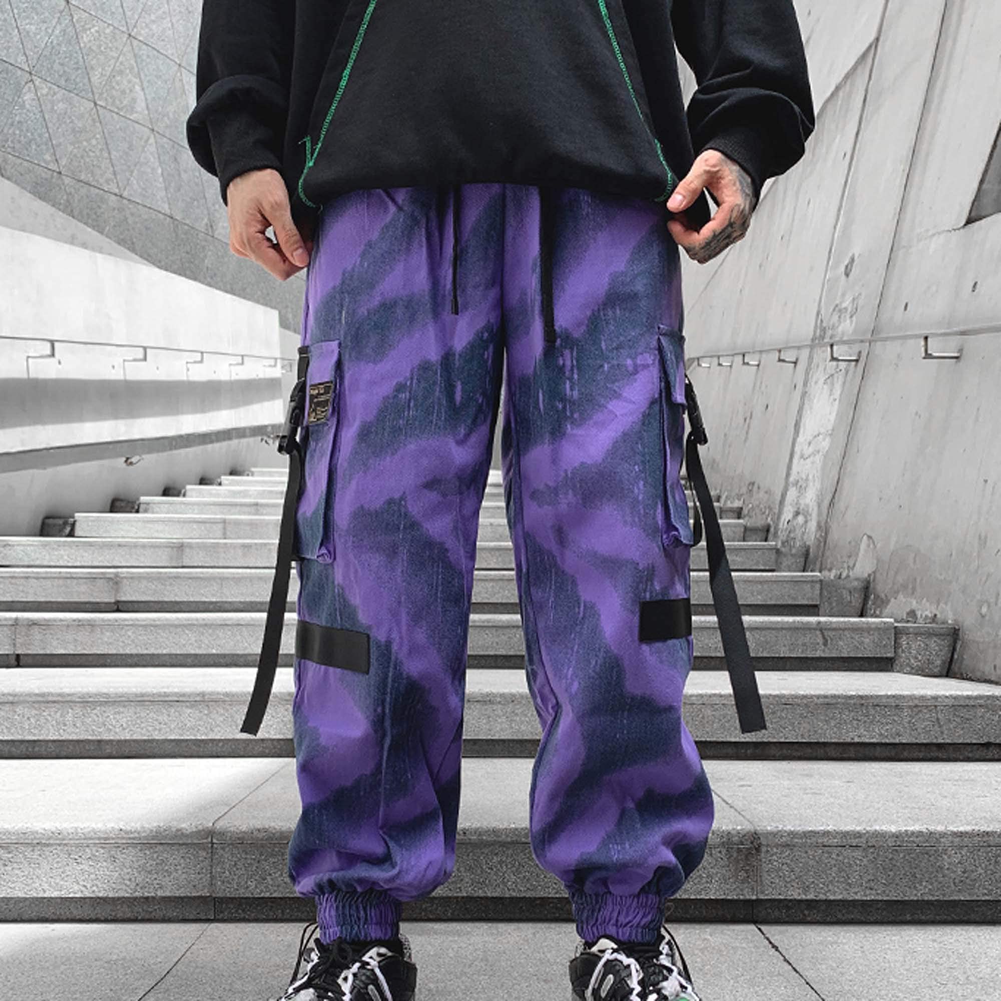 XYXIONGMAO Streetwear Harem Pantaloni per Uomo Hip Hop Techwear Pantaloni Giovanili Casual Pantaloni Allentati Multi-Pocket Sport Tuta