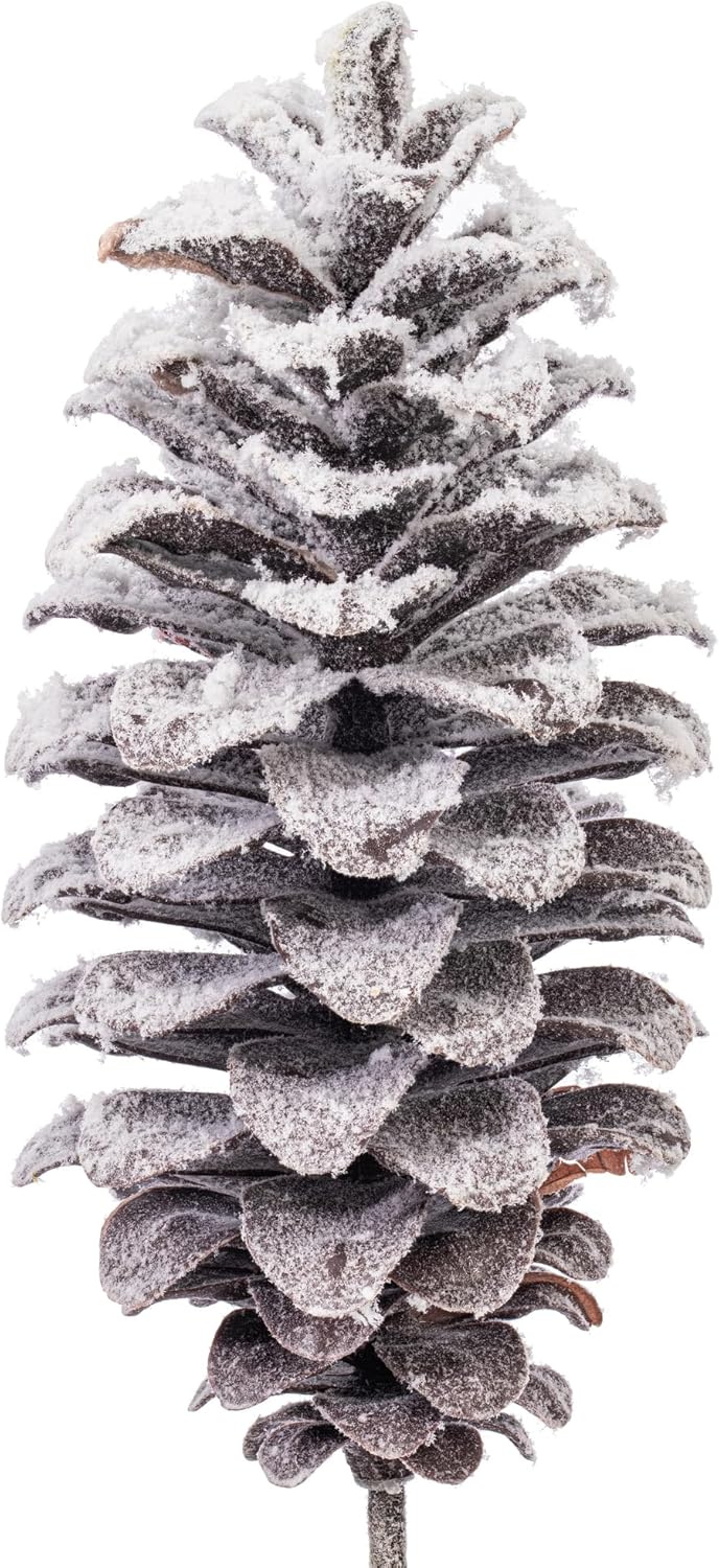 Vickerman 29" Grand Glitter Artificial Snow Pinecone Spray. Includes 3 in a Bag.
