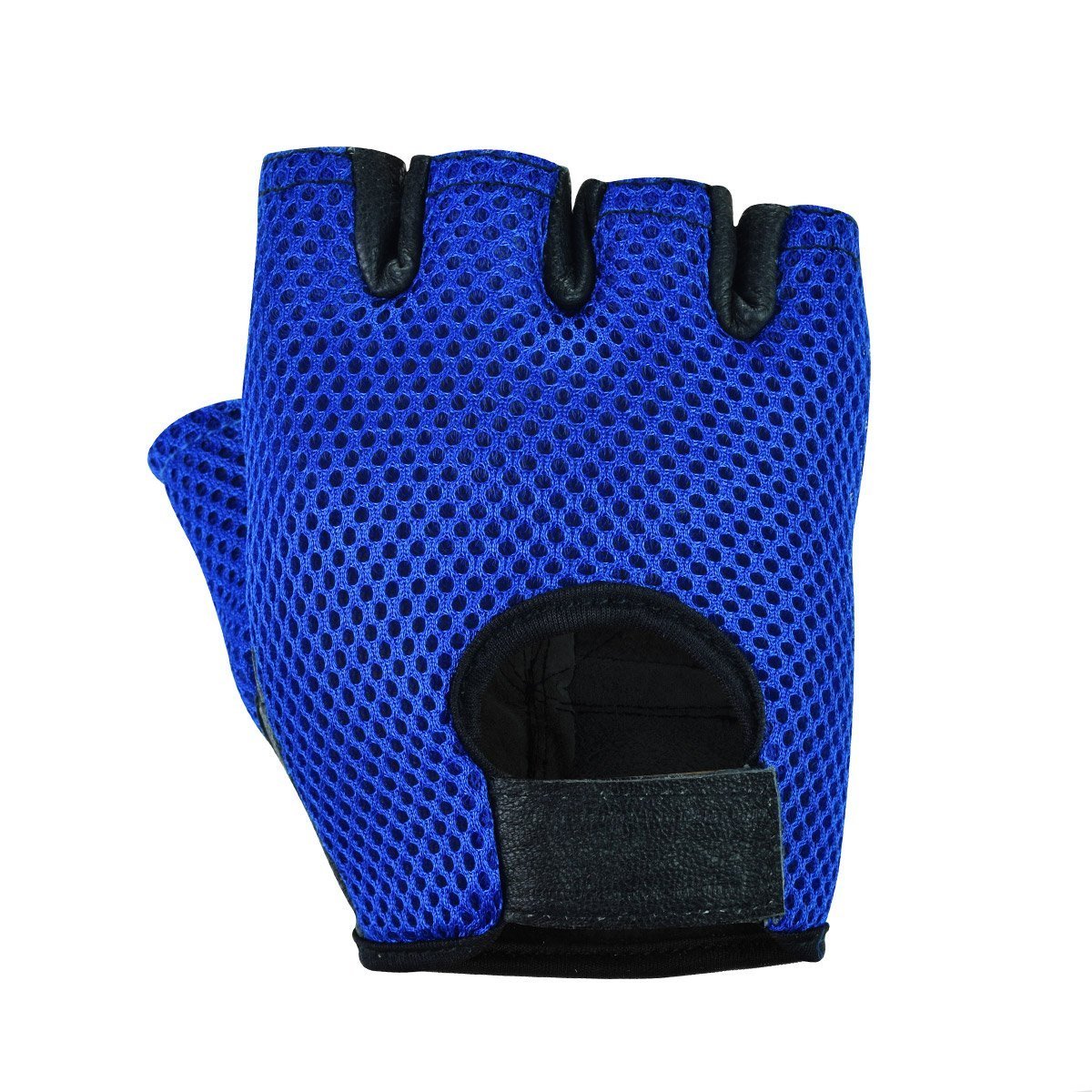 Half Finger Leather Padded Palm Cycling Biking Gloves Multi-Purpose Gloves Weight Lifting Gym Workout Training Bodybuilding Anti Slip Gloves for Men, Women, Ladies, Male, Female (Blue, X-Large)