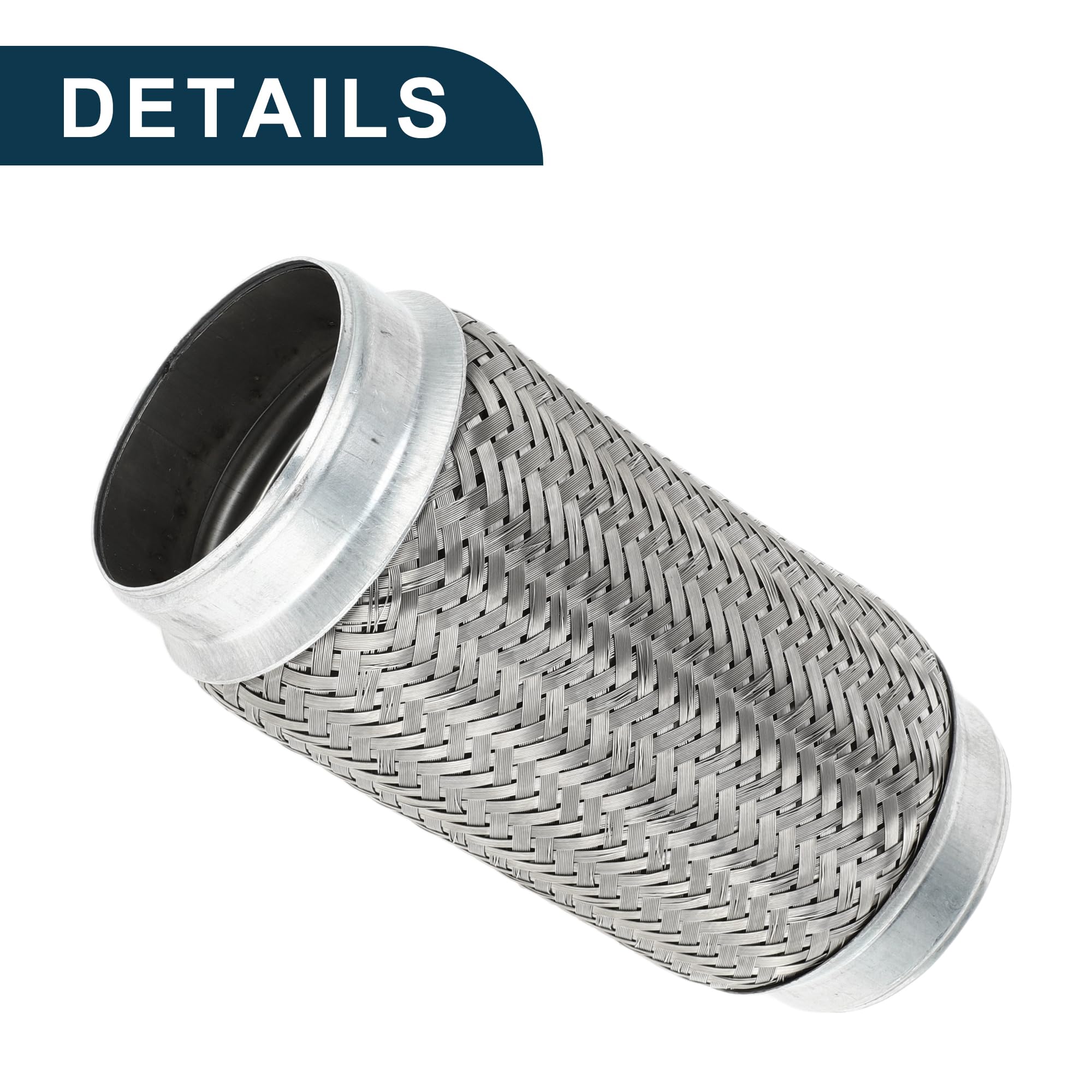 Tubo Flessibile per Scarico Auto 3.07 Pollici OD Tubo di Scarico Intrecciato Flessibile | Tubo Flessibile Universale Argento 1 Pezzo