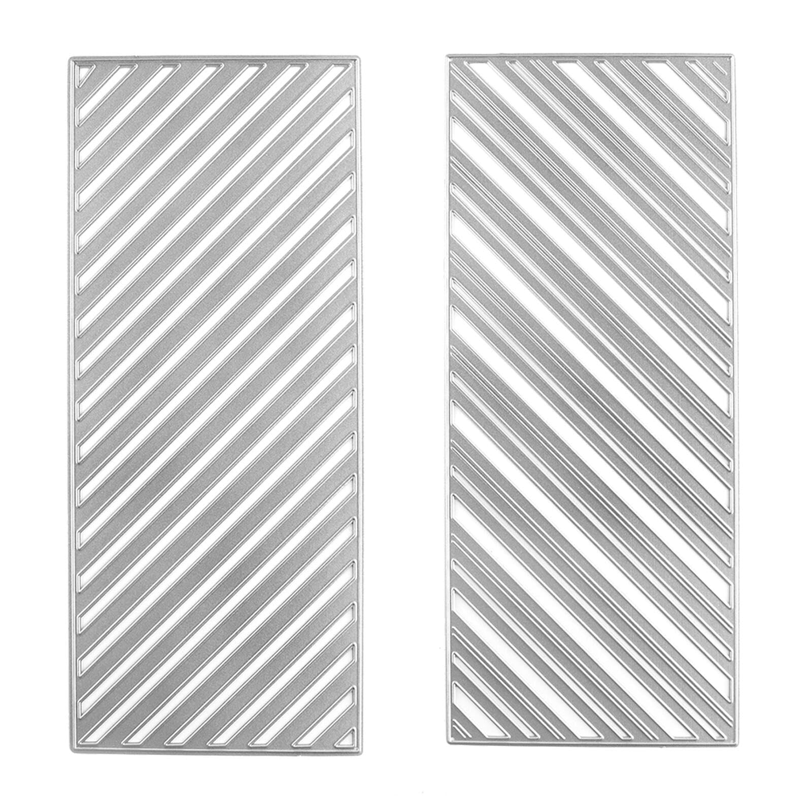 2 Sets Strips Rectangle Frame Dies for Card Making DIY Scrapbooking Slim Diagonal Stripes Metal Cutting Dies for Paper Crafting Handmade Crafts Embossing Stencil Die Cuts Punch Template Molds
