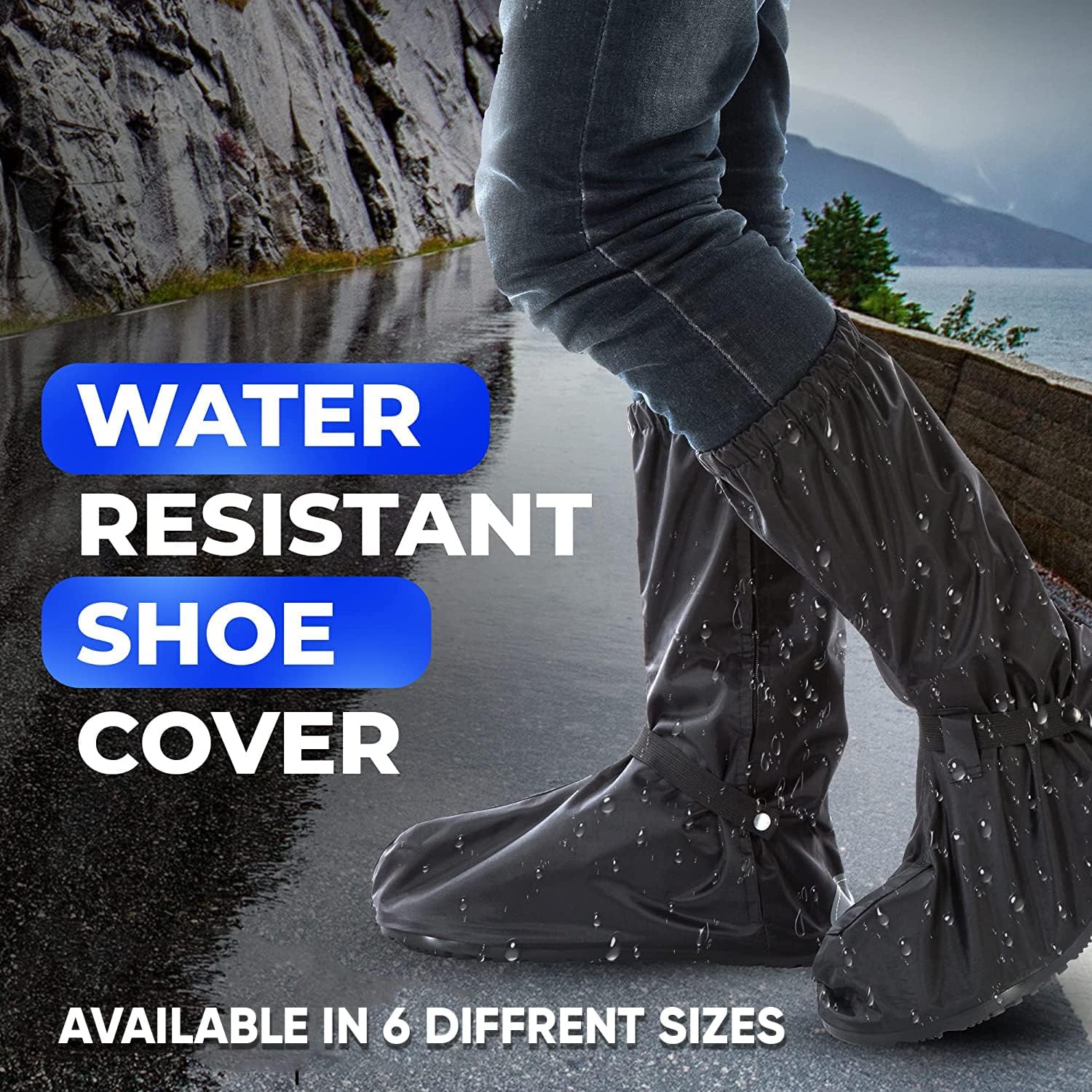 benoo Rain Shoe Covers Water Resistant Waterproof Shoe Covers for