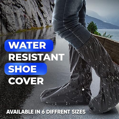 Miniatura 2 de benoo Fundas para zapatos de lluvia resistentes al agua fundas para zapatos casi impermeables para lluvia fundas para zapatos de botas para hombres