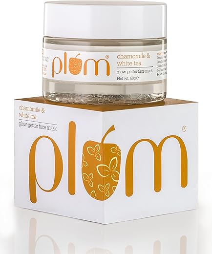 Plum Chamomile & White Tea Glow-Getter Face Mask | De-tanning Clay Mask | For Normal, Combination Skin | 100% Vegan, Cruelty Free | 60g
