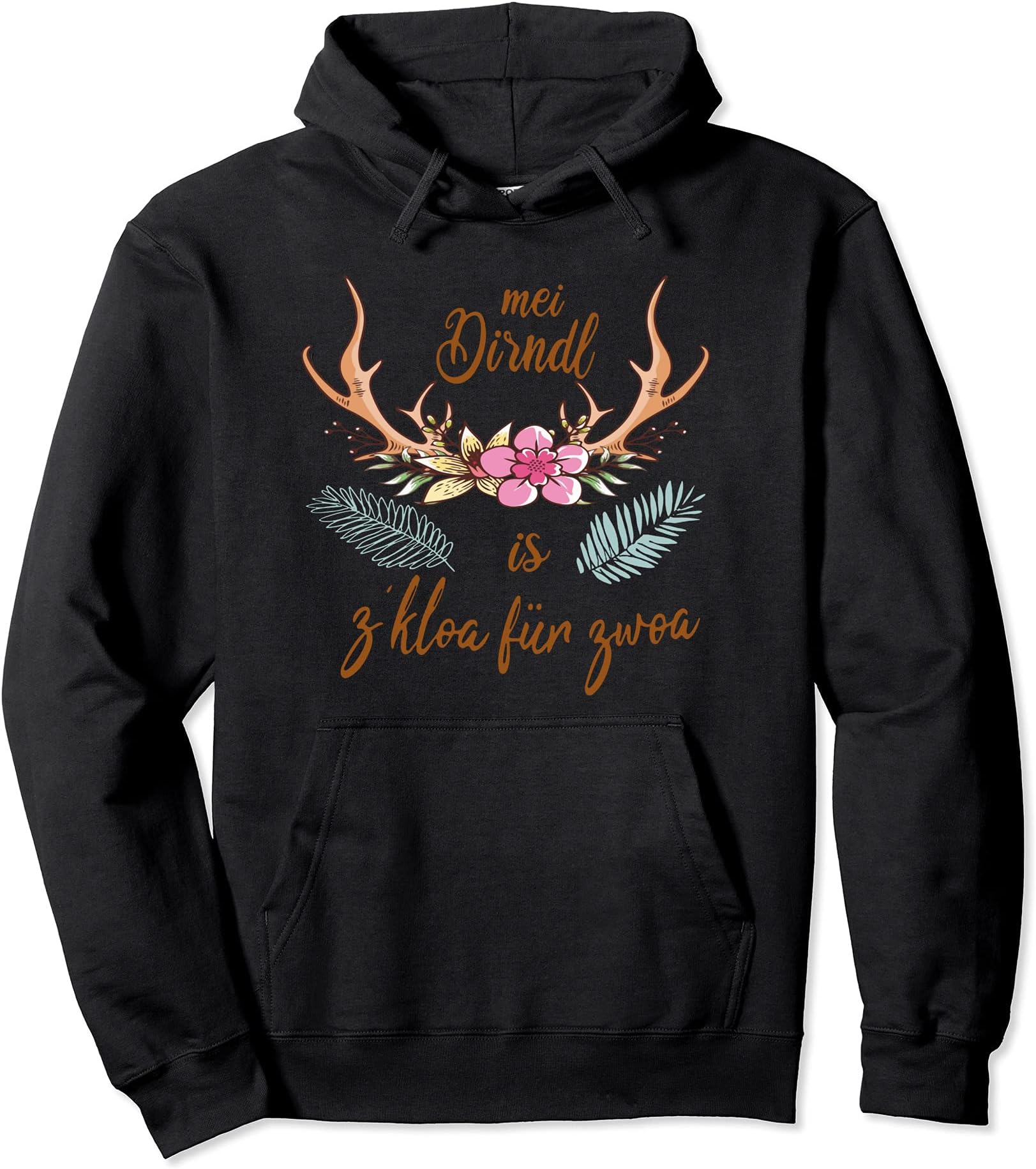 Antlers motif dirndl gift - Mei Dirndl is z kloa for zwoa Pullover Hoodie