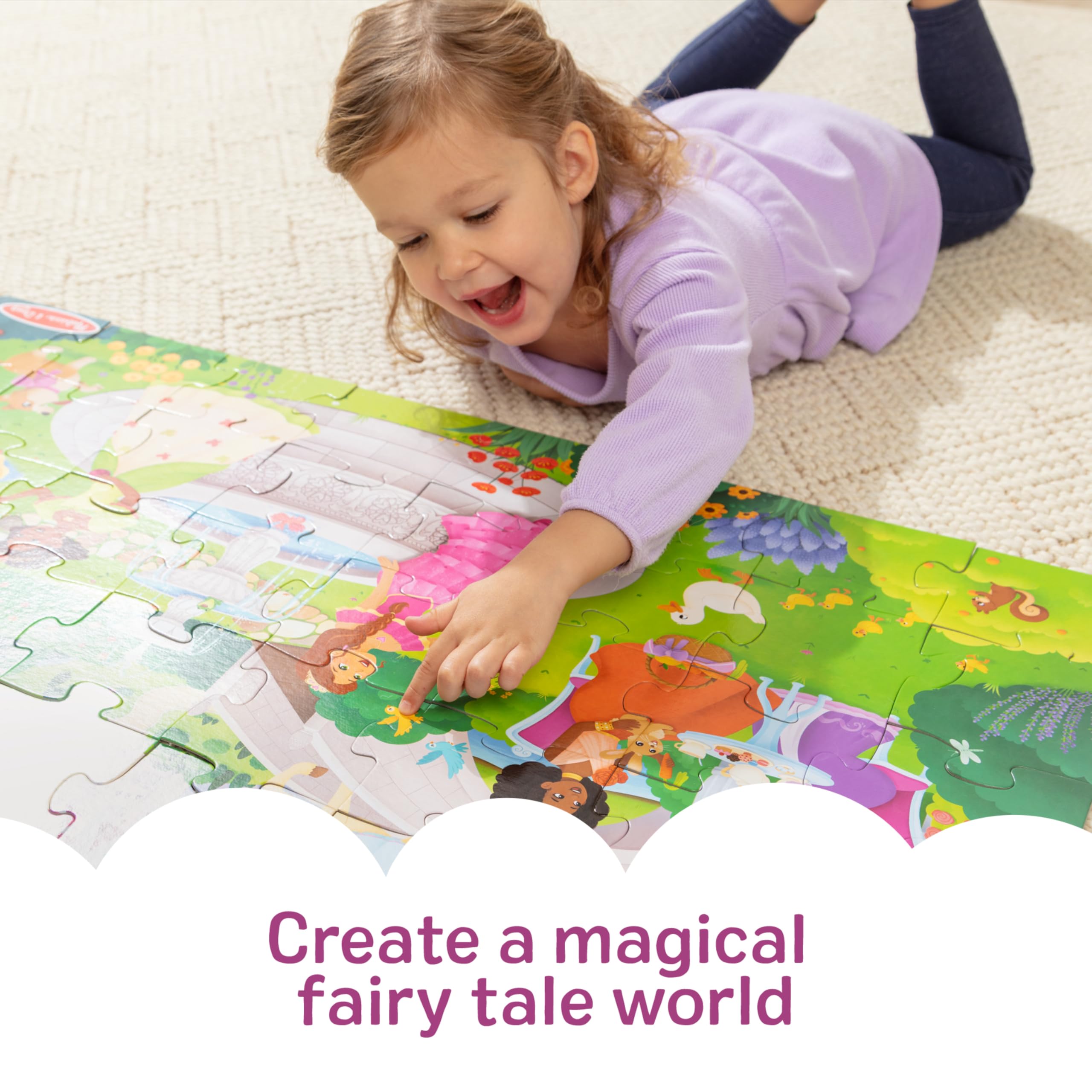 Melissa & Doug Neu! Fairy Tale Castle Bodenpuzzle 48 Teile