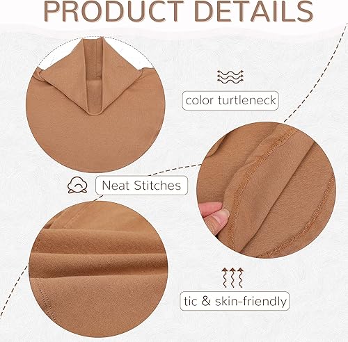 Miniatura 3 de SATINIOR 6 Pcs Women Fake Collar Detachable Dickey Collar Solid Turtleneck Mock Turtleneck Dickey Half Blouse Neckband