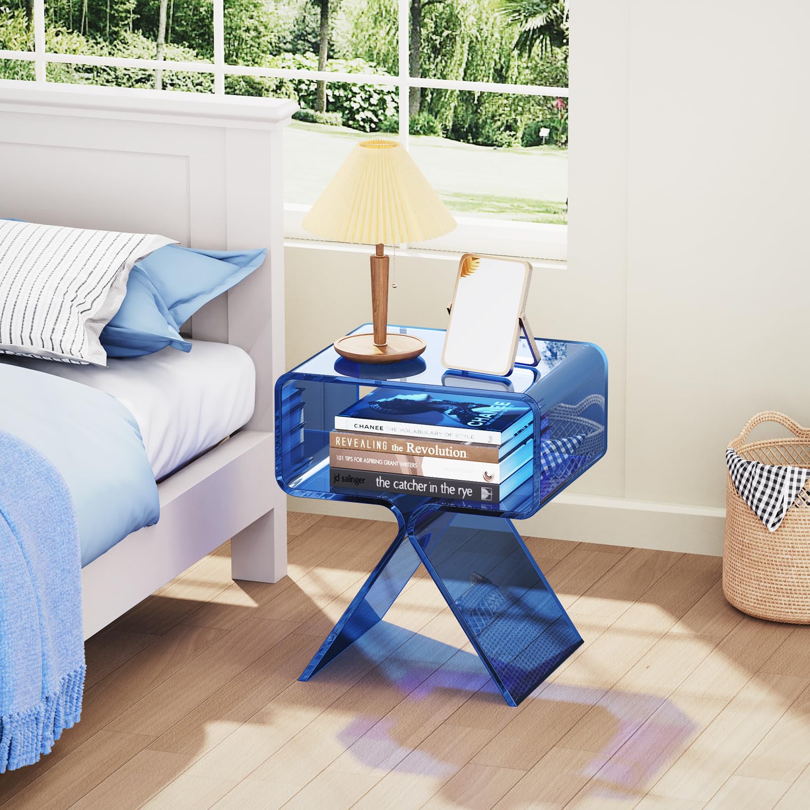 solaround Tavolino da Salotto in Acrilico, Tavolino da comodino, Tavolino per Soggiorno (Blu)