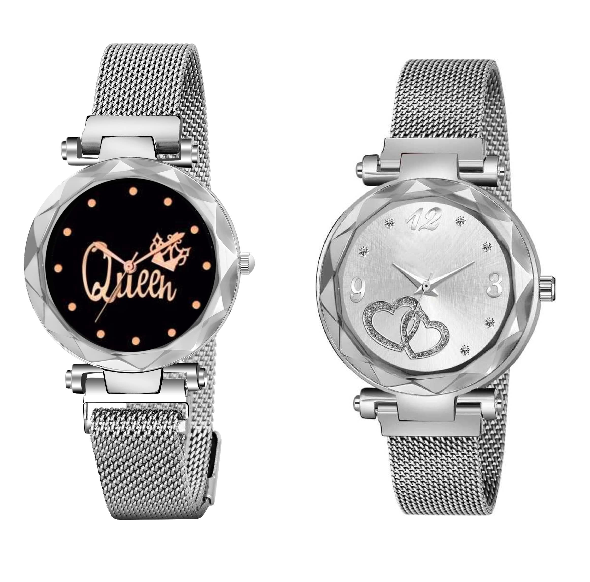 See full amazon price history chart for KIARVI GALLERY Silver Queen and Heart Dial Combo Magnetic Strap Analogue Watches for Girls and Women (Pack of 2) (Silver Colored, Black and Silver Dial) KIARVI GALLERY Silver Queen and Heart Dial Combo Magnetic Strap Analogue Watches for Girls and Women (Pack of 2) (Silver Colored, Black and Silver Dial) (B09SHR5GZM) Amazon Price History, Amazon Price Tracker