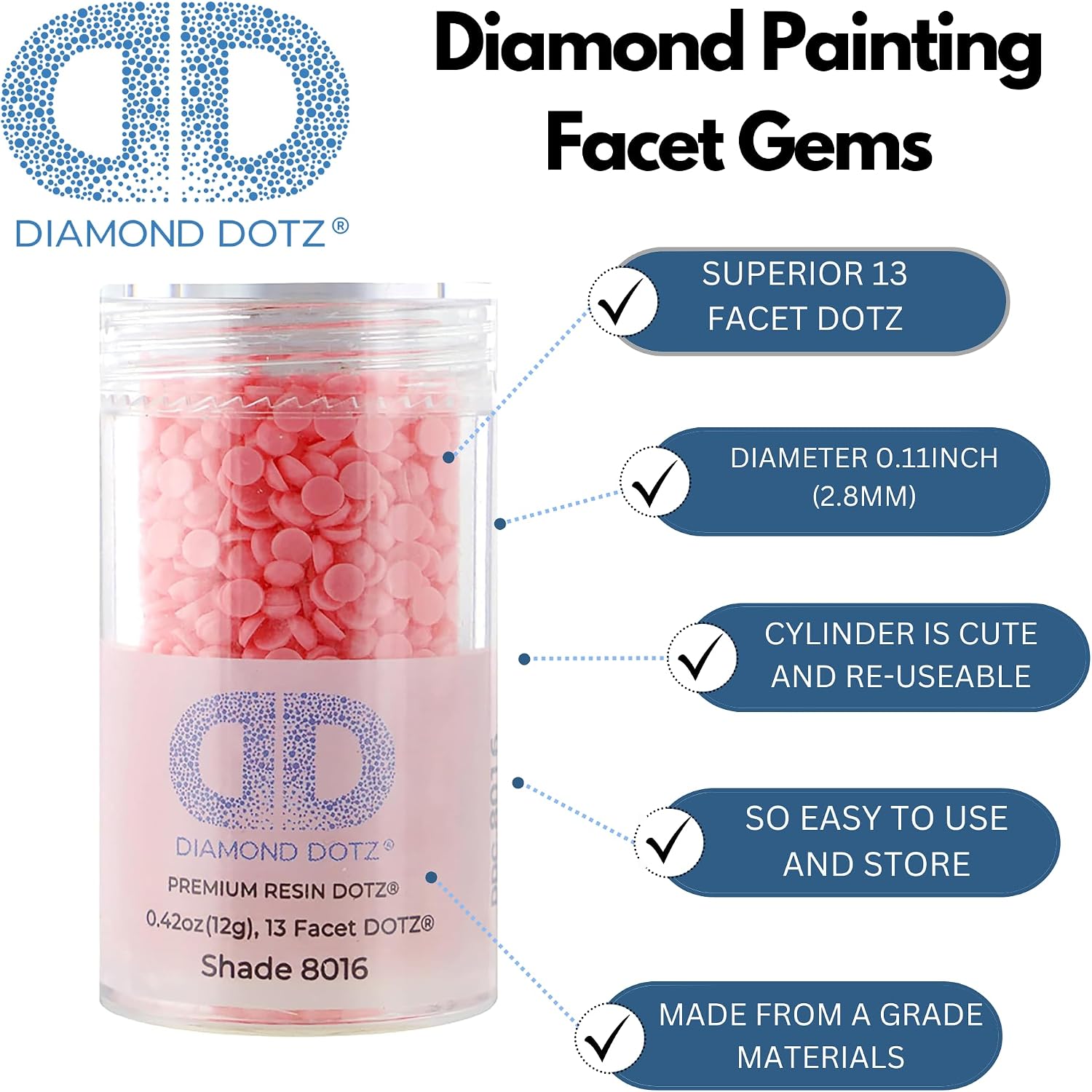 Diamond Dotz 2.8MM 12G Single Cylinder (1 Pack) Musk - Freestyle Diamond Painting Beads, Diamond Art Beads, Replacement Drills, Loose Gems for DIY Crafts and Art Projects