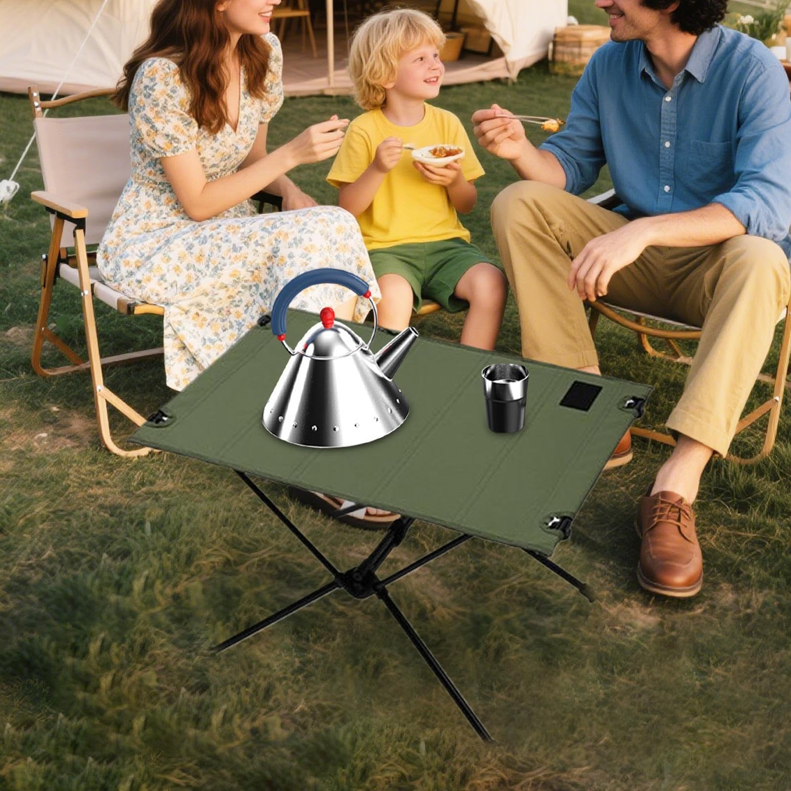 Tragbarer Campingtisch für den Außenbereich, Picknicktisch, zusammenklappbar, Campingmöbel zum Angeln und Wandern, leichte Campingausrüstung und kompaktes Design für einfachen Transport