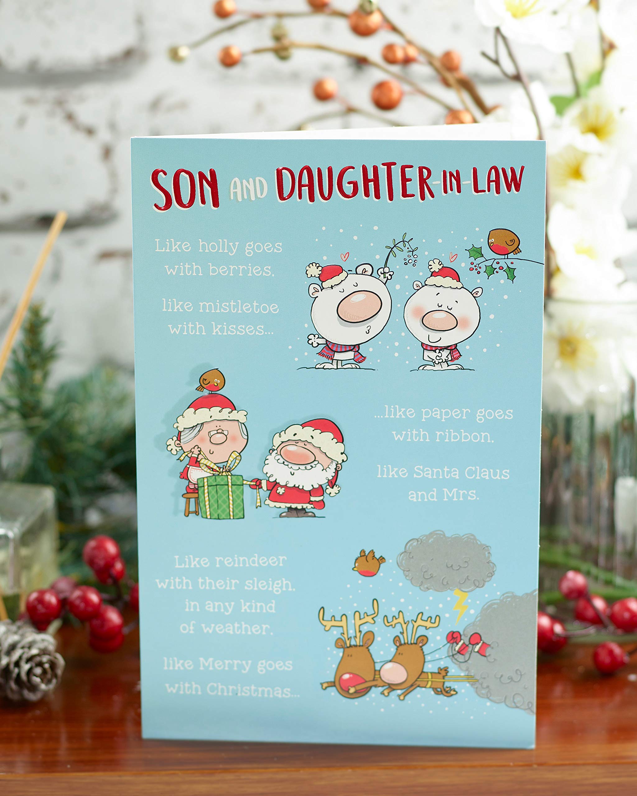 Son And Daughter In Law Cute Christmas Birds Card - View #14