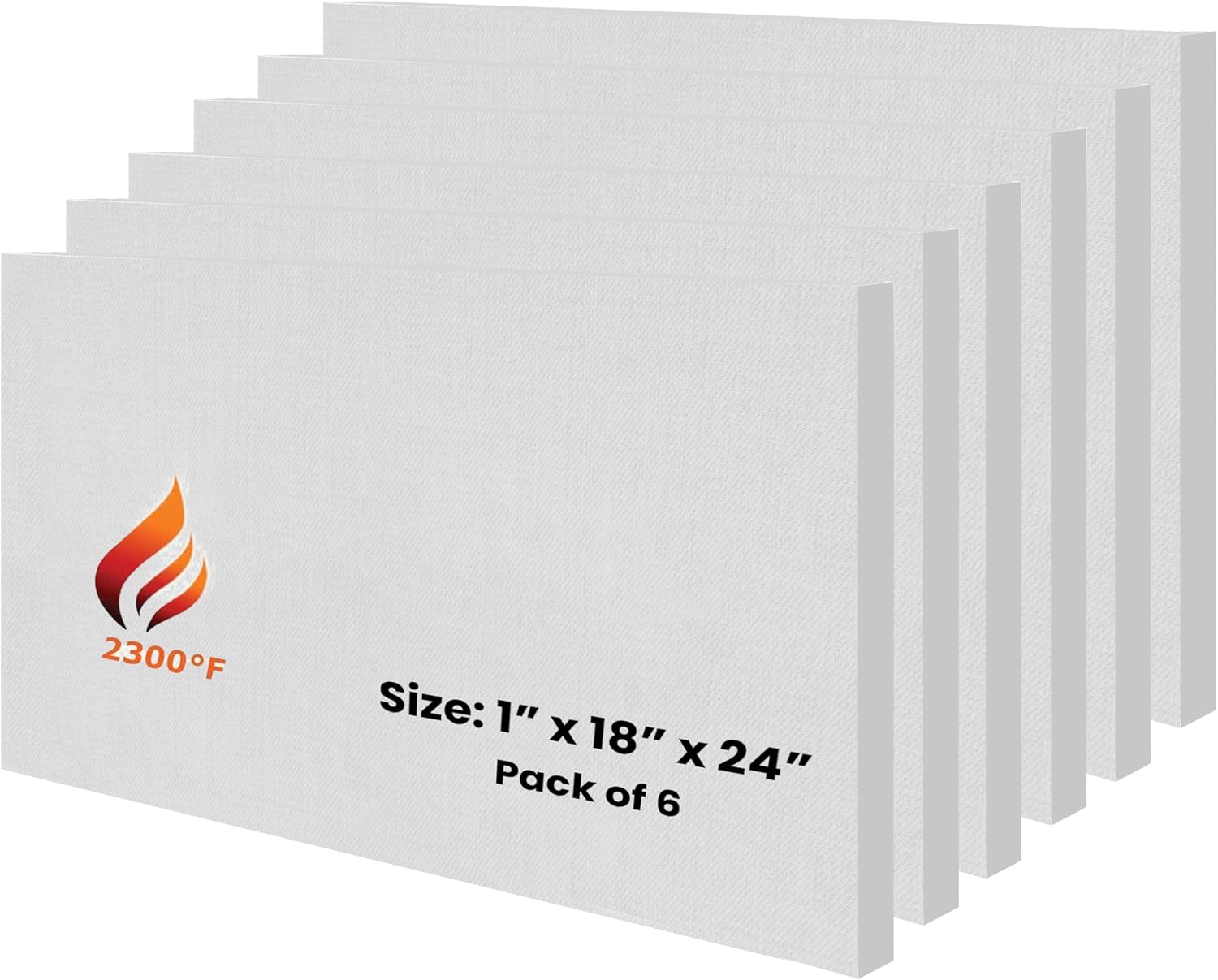 4 Pack Ceramic Fiber Board, 1" Thick x 12" x 24", 2300F Rated, Fireproof Board, Ceramic Fiber Insulation Board for Stove, Furnace, Forge, Kiln, Boiler, Pizza Oven, Fireplace Baffle Board
