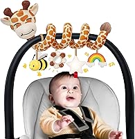 Vista 11 de Asiento de coche en espiral para bebés de 0 a 6 meses, asiento de coche para bebé, juguetes sensoriales de alto contraste, accesorios para colgar