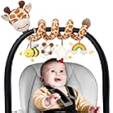 Stuffed Spiral Car Seat Baby Toys 6-12 Months, Infant Giraffe Sensory Toys Hanging Stroller Accessories, Newborn Shower Gifts for Baby Boys Girls Essentials | Cute Colorful Giraffe