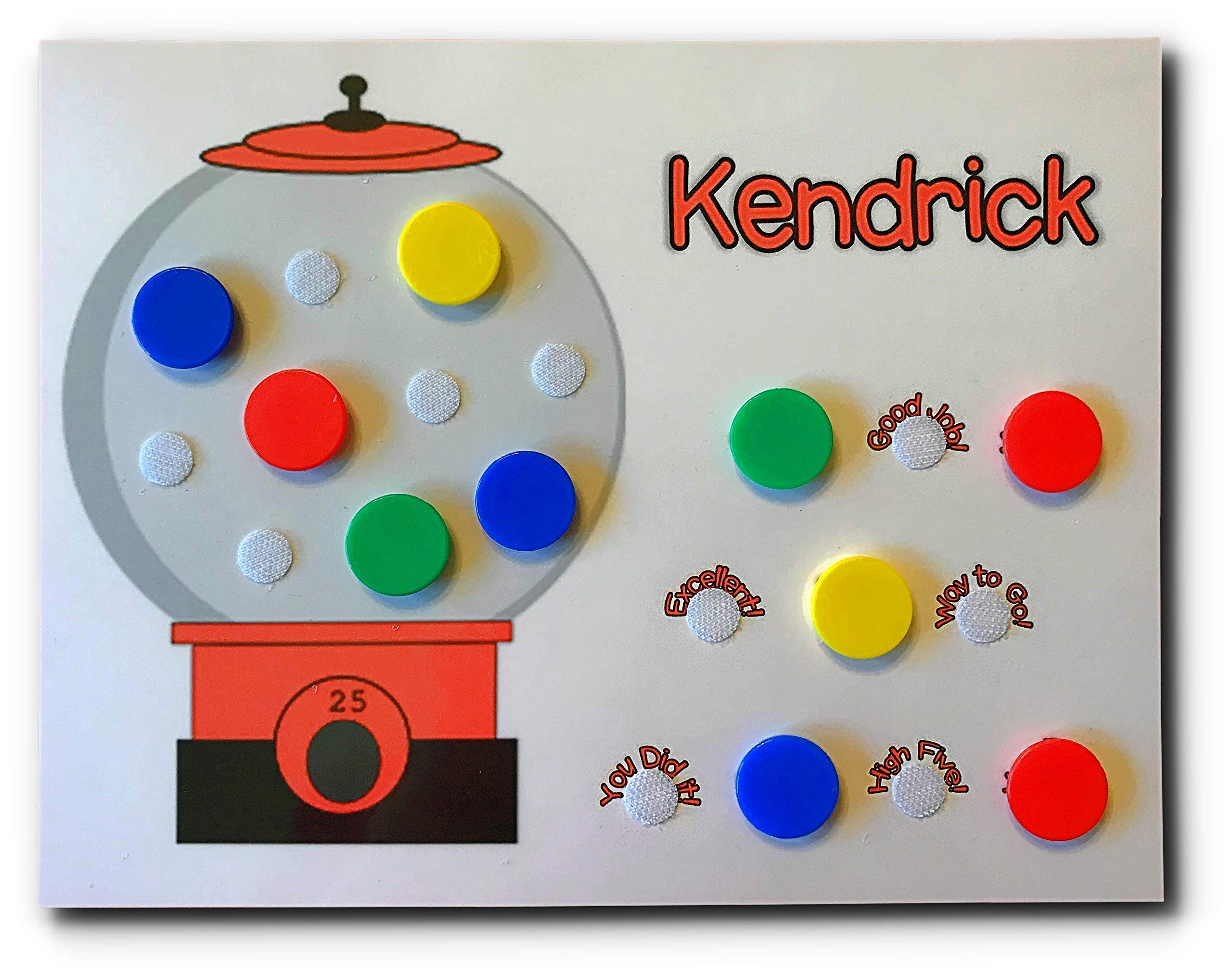 Kids Behavior Chart, Customized with Your Child's Name, Gumball Theme, 10 Movable Pieces, Reward Positive Attitudes - Image 2