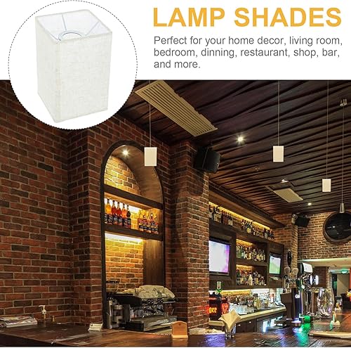 Miniatura 5 de Pantalla de lámpara de mesa, pantalla de lino, pantalla cuadrada, rectangular, de lino, clip, pantalla de mesa, cubierta de luz de repuesto,