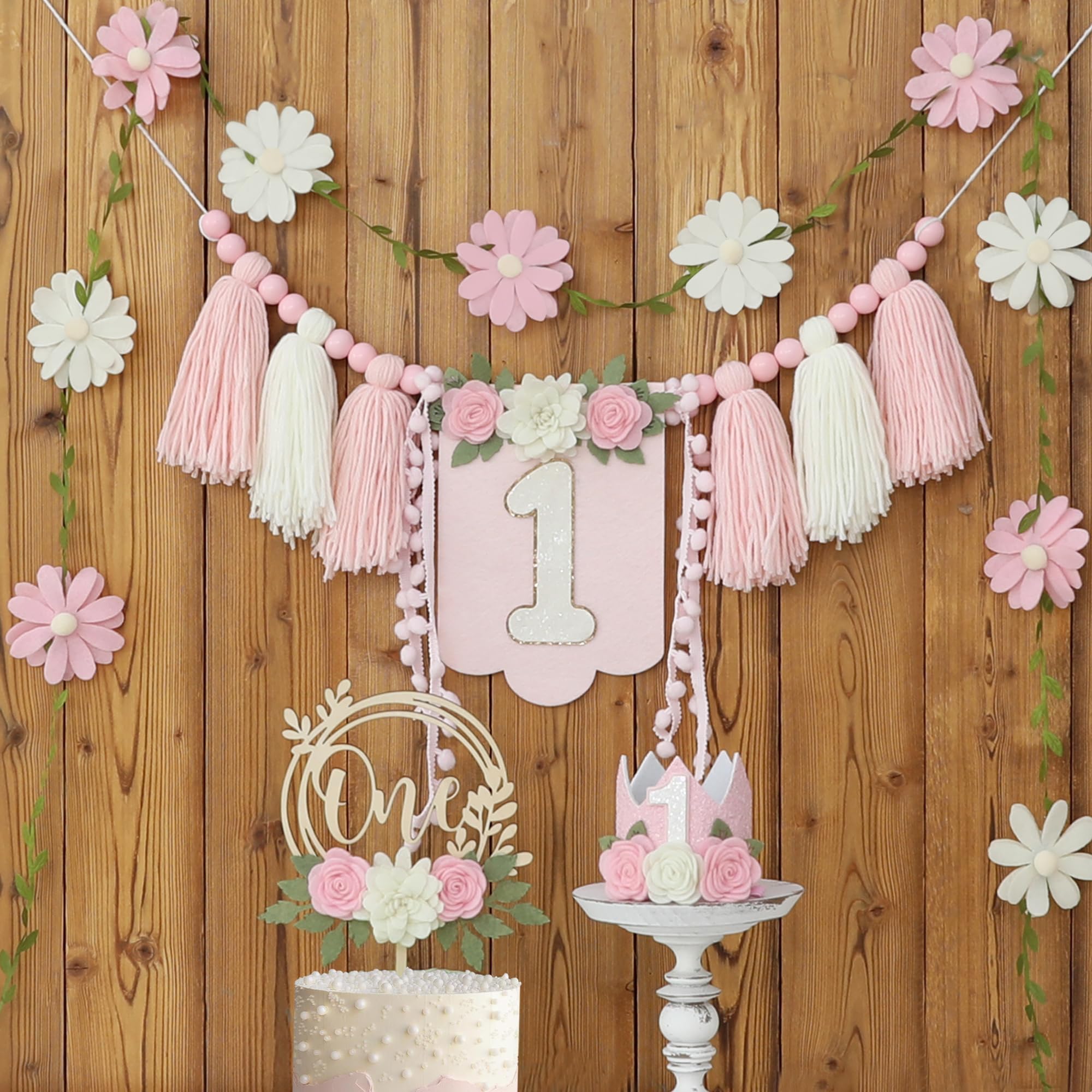Photo 1 of DCJHFJ Wildflower First Birthday High Chair Banner Set
