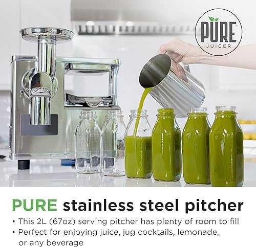 Miniatura 2 de PURE - Jarra de acero inoxidable – Jarra de agua de 2 litros – Jarra de acero inoxidable duradera – Jarra para servir jugo – Jarra de acero