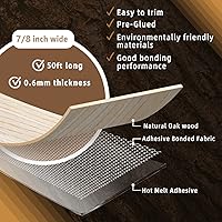 Vista 243 de GSCIT Club Bandas de borde de roble, rollo de 1 pulgada x 10 pies de bandas de borde de chapa - Cinta de madera real flexible previamente pegada