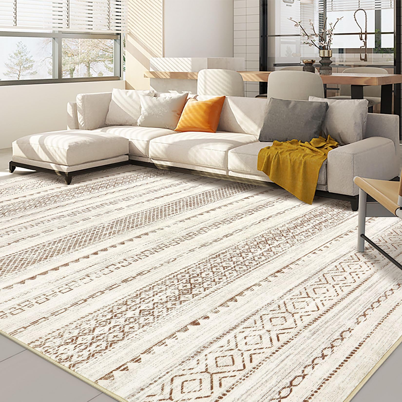 Amazon.com: Nakagishi 9x12 Area Rug Living Room: Washable Boho