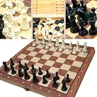 Tabuleiro Jogo de Xadrez 3 em 1, Tabuleiro Magnético em Madeira, 24x24 cm, Peças Pretas e Brancas, Dobrável portatil Tabuleiro Luxo, Portátil e Educativo | Presente Inteligente para Crianças e Adultos
