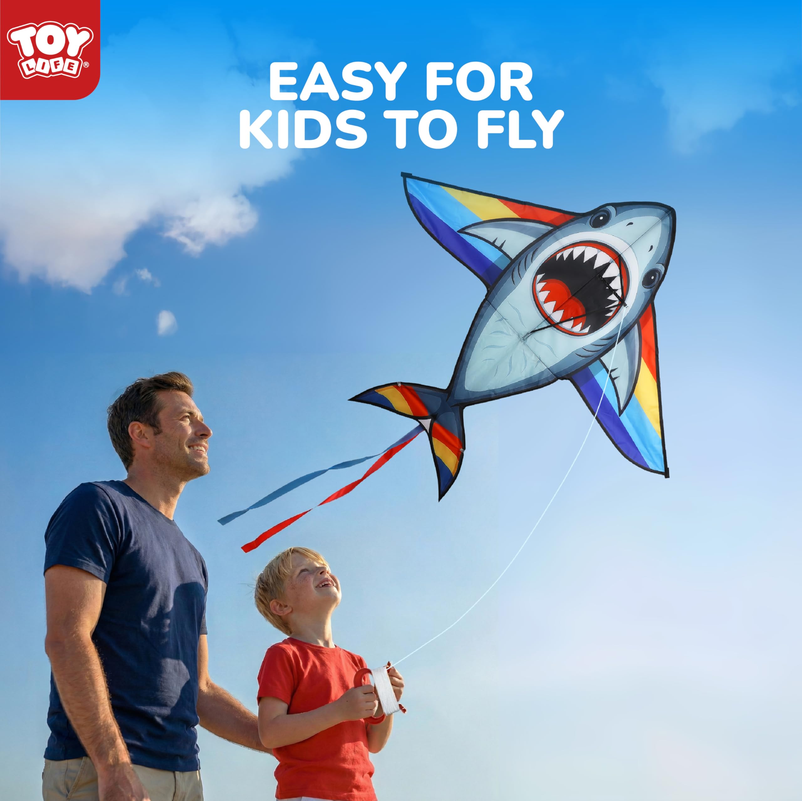 TOY Life 55.9'' Kites Easy to Fly for Kids Adults with 328.1 FT String, Beach Kite Outdoor Game Outside Toys Activity, Beach Toys for Kids, Gift for Boys Ages 4-8 - 4