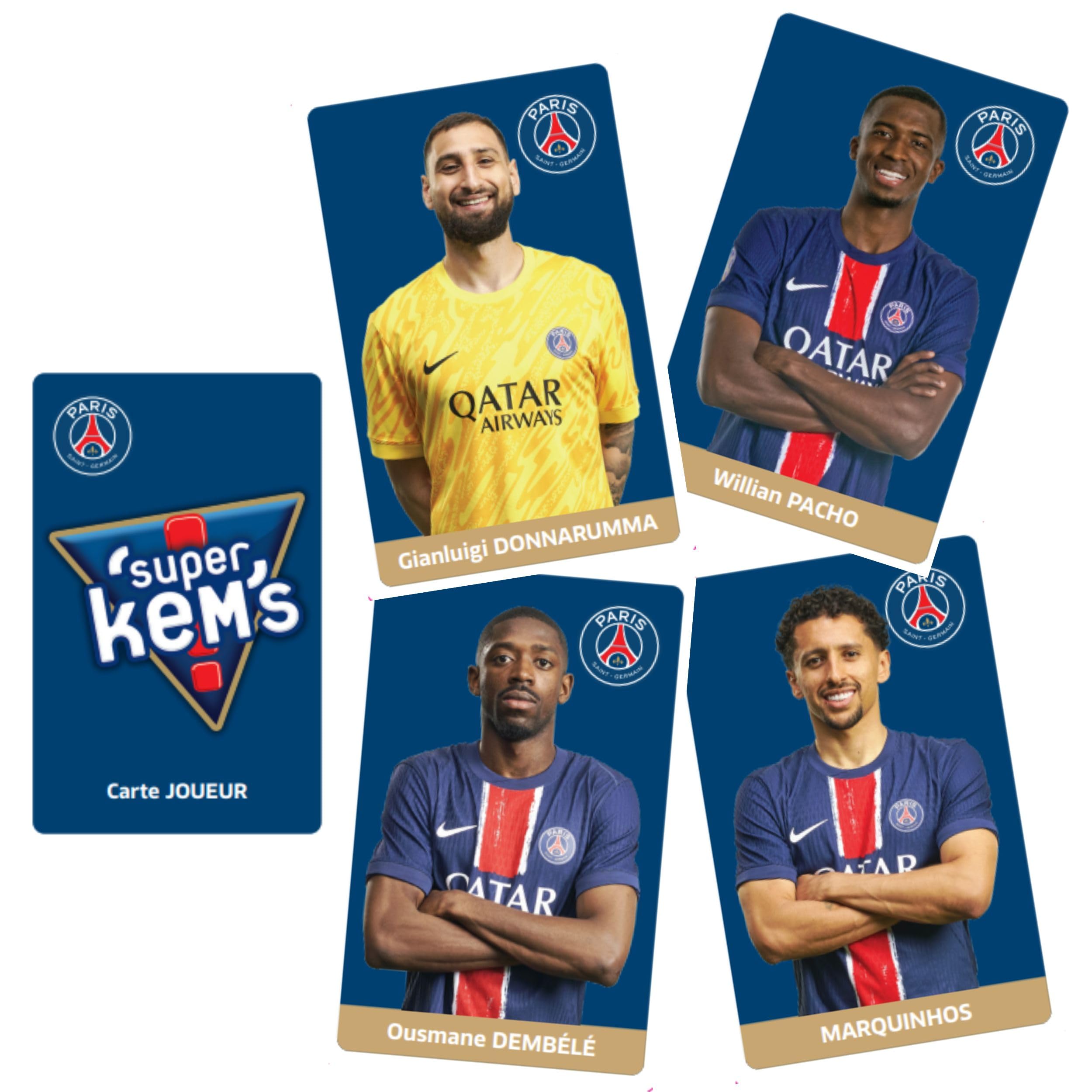 Megableu Super KEMS PSG Jeu de Société Football Paris Saint-Germain - Jeu de Cartes pour Adultes et Enfants dès 6 Ans - 4 Joueurs