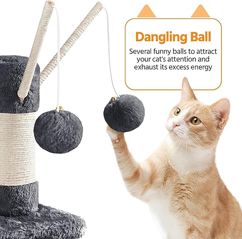 Miniatura 3 de Yaheetech Árbol para gatos de 67 pulgadas torre grande para gatos con postes rascadores casa de juegos para gatos de varios niveles con hamaca cesta