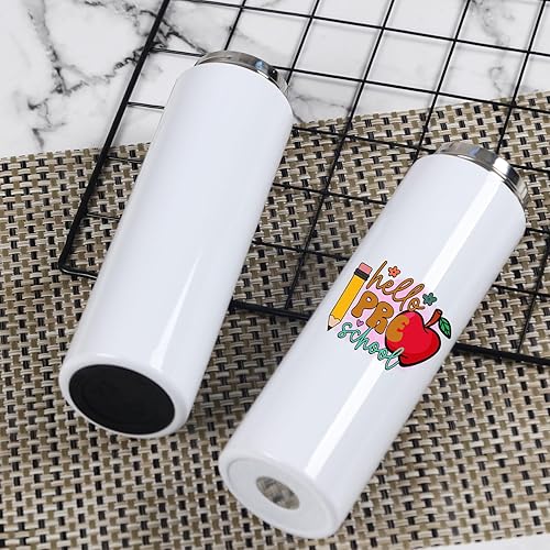 Miniatura 6 de Paquete de 8 vasos de sublimación, botella de agua deportiva de sublimación de 20 onzas a granel, acero inoxidable con aislamiento de doble pared,