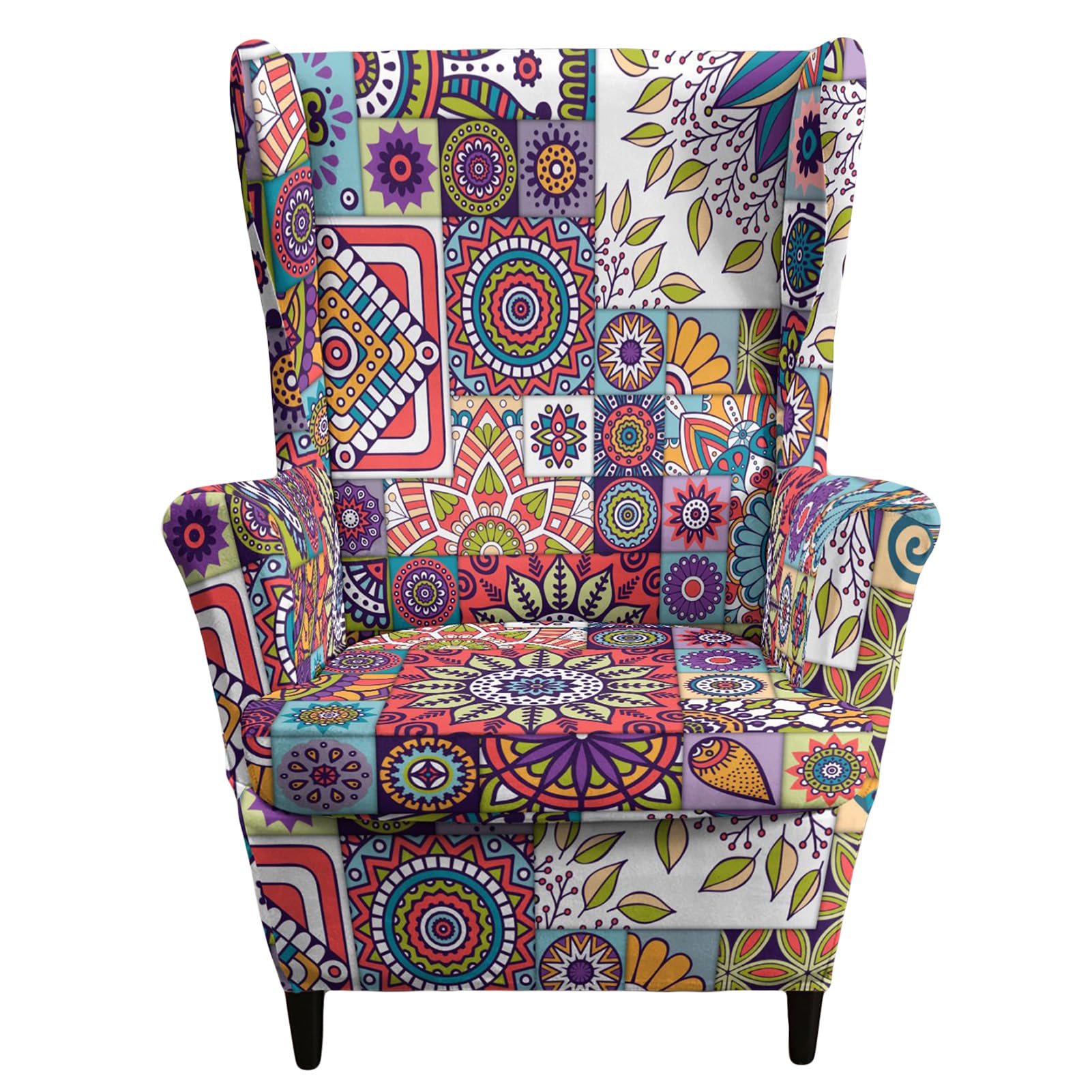 Stretchy Armchair Covers with Prints Elastic Protective Sofa Chair Cover — image 1