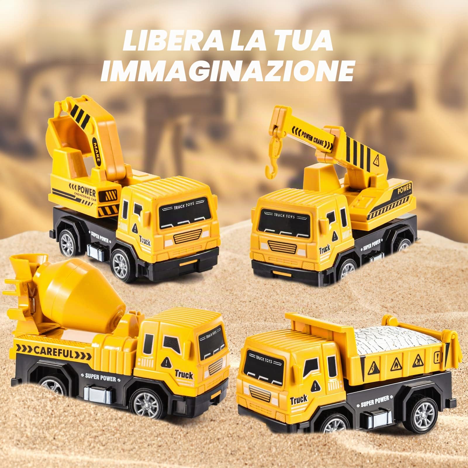 EUCOCO Camion Giocattolo Bambino 1-6 Anni Macchinine Regalo Compleanno